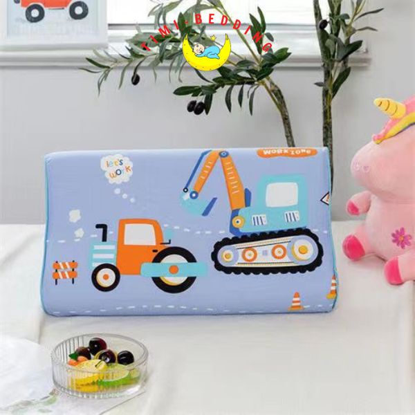Gối cao su non laxtex cho bé hoạt hình disney lõi cao su thoáng khí kích thước 26x47x6cm – Timibedding