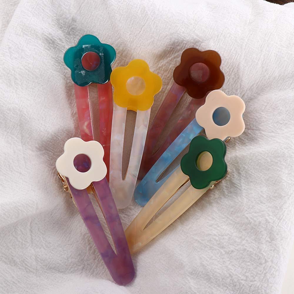 Kẹp Tóc Hoa Nhiều Màu Sắc Bằng Acrylic Phong Cách Hàn Quốc Cho Nữ