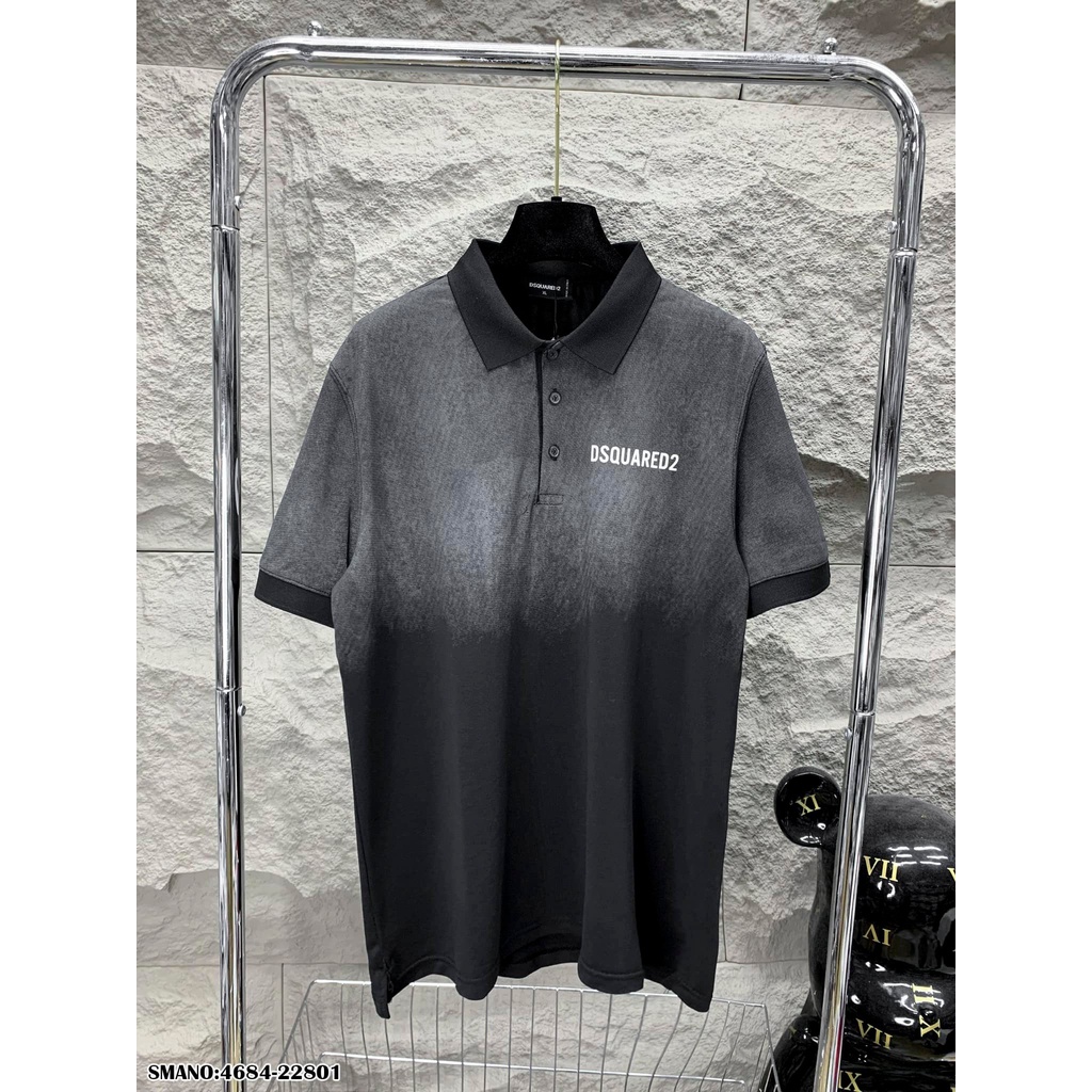 Áo PoLo Cổ Bẻ Loang Khói Brannd DSQUAREE 2 Siêu Cá Tính, Chất Liệu Cotton Dệt Kim Thoáng Khí Thấm Hút Mồ Hôi Cực Tốt