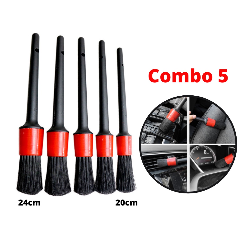 (CỌ ĐEN)Bộ 5 Chổi Cọ Vệ Sinh Đa Năng- Cọ Rửa Khoang Máy,Ô Tô,Xe Máy ,Nội Thất....