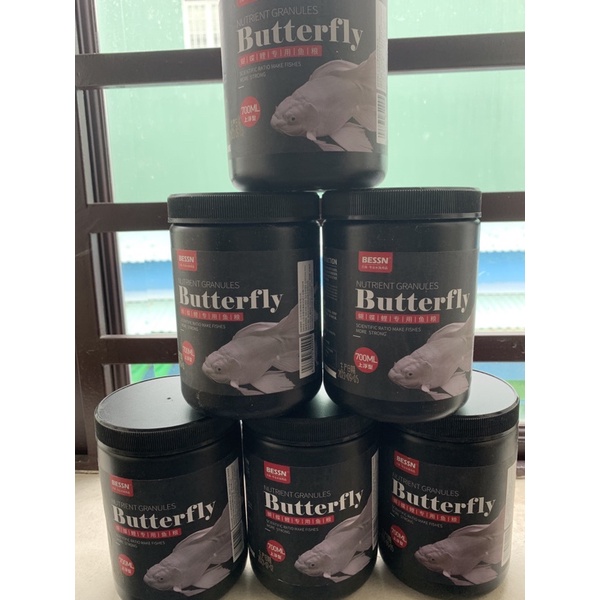 King Bio] Cám Bessn Butterfly thức ăn giàu đạm, tảo xoắn và Vitamin cho cá chép sư tử