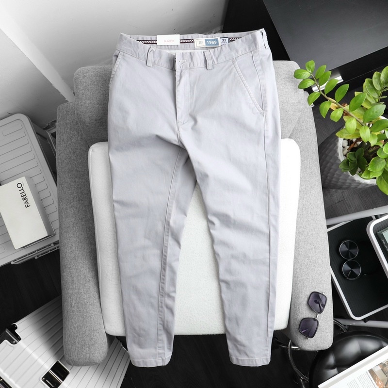 Quần dài kaki gap nam công sở from slim fit ống côn chất vải co dãn mềm mịn