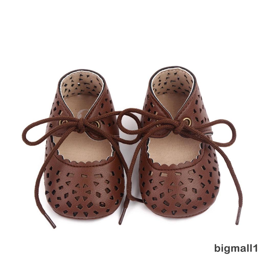 Giày Búp Bê Da PU Chống Trượt Xinh Xắn Cho Bé Gái 3-11 Tháng Tuổi