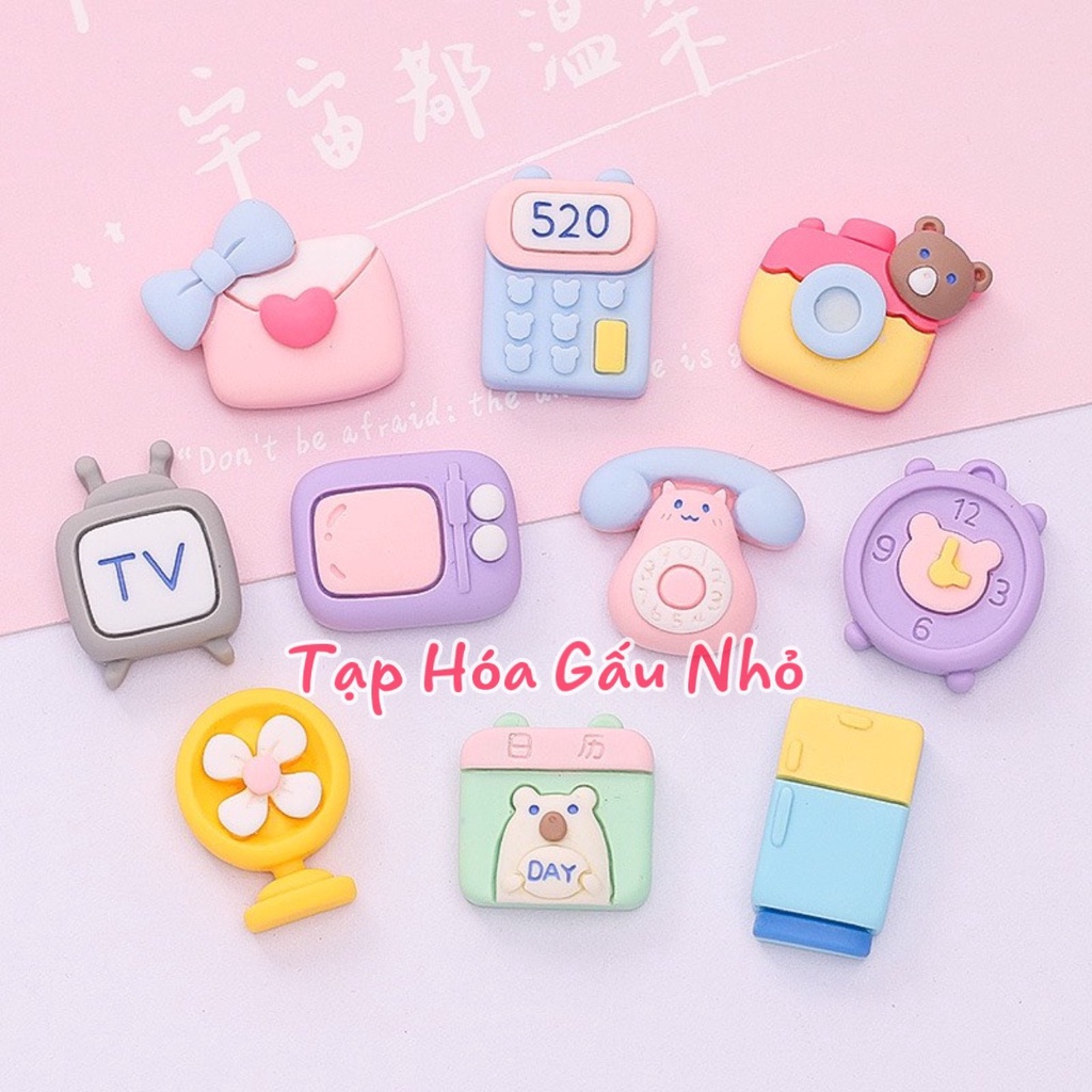 TÚI 10 CHARM ĐỒ GIA DỤNG mẫu mã đẹp dùng làm slime, dán ốp, pod,..