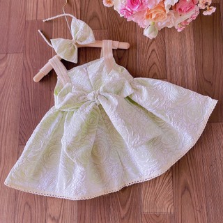 Đầm gấm lụa xanh hai dây 5-12kg