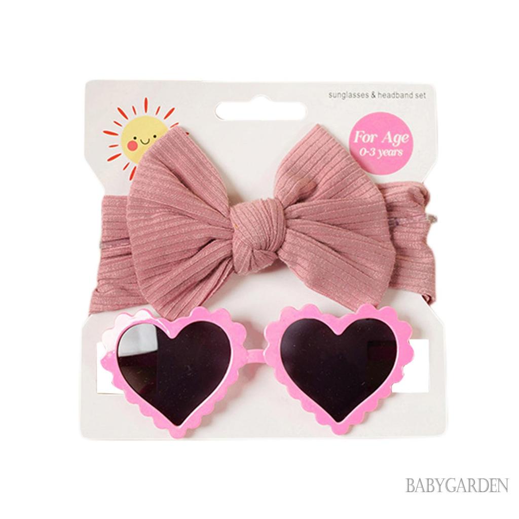 Babygarden-bộ Kính Mát Hình Trái Tim + Băng Đô Cho Bé