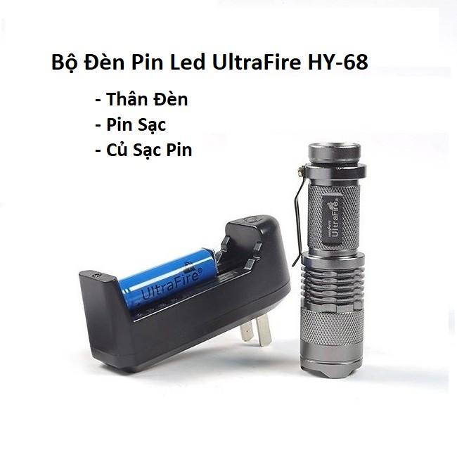 Bộ Đèn Pin Led Siêu Sáng Ultra Fire HY-68, Đèn Pin Mini Làm Từ Hợp Kim Thép, Dễ Dàng Mang Theo Bên Người - Filo Shop