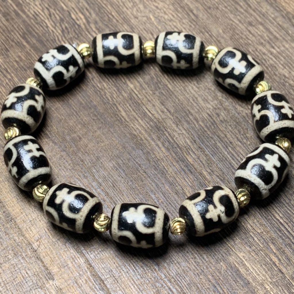 Chuỗi Hạt Đá Mã Não Tự Nhiên Cao Cấp Phong Cách Tây Tạng Dzi Tây Tạng Cho Nam Và Nữ Vòng Tay Nữ Phong Cách Thời Trang 2.11111