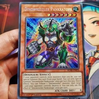 Thẻ bài Yugioh chính hãng | Dinowrestler Pankratops | BLHR Secret rare.