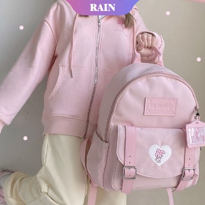 SANRIO Ba Lô Canvas Đa Năng Sức Chứa Lớn Mẫu Mới 2023 Phong Cách Anime Kuromi My Melody Cinnamoroll Dễ Thương Có Khóa Kéo Cho Nữ