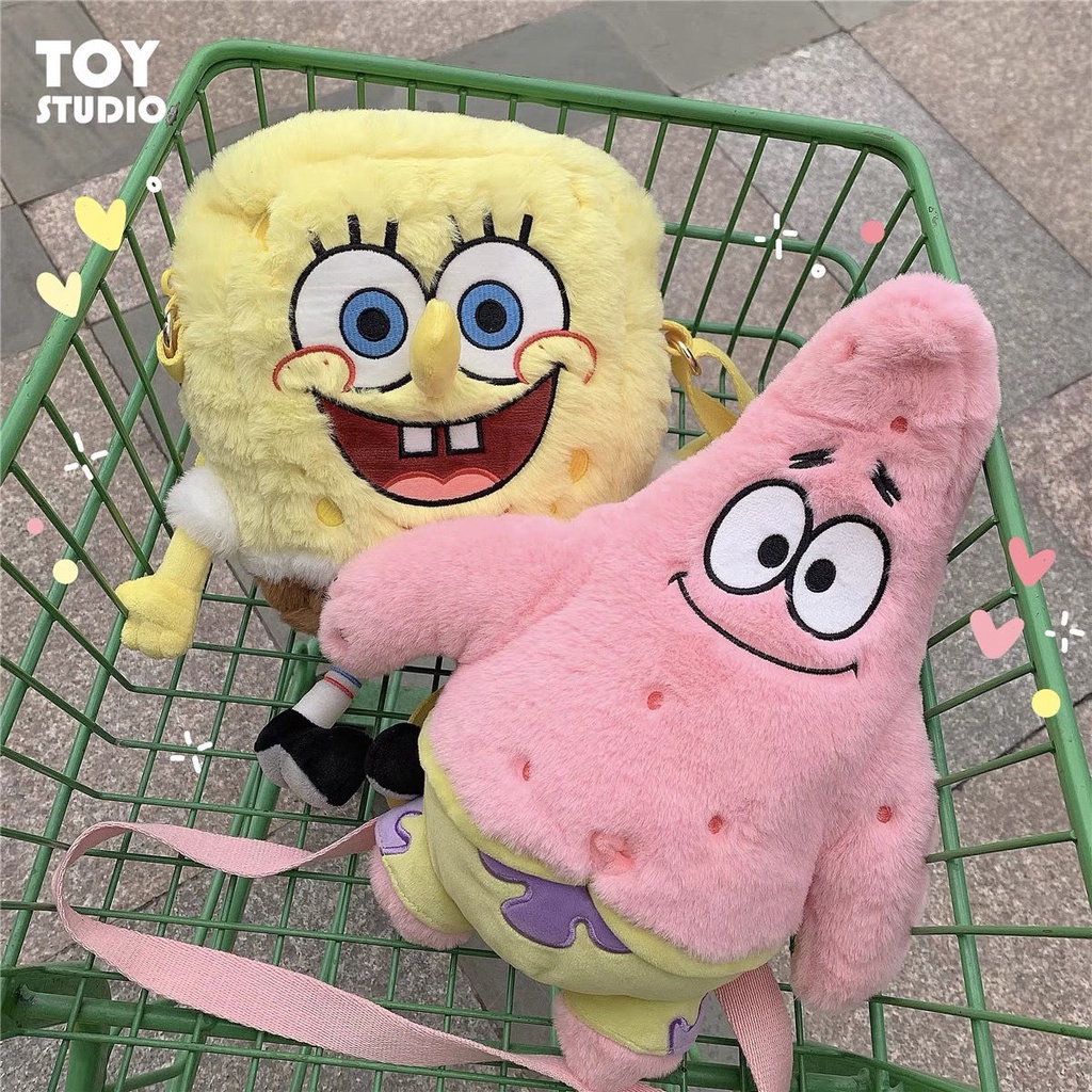 Túi Đeo Chéo Hình SpongeBob Nhồi Bông Thời Trang Nhật Bản