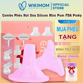 Combo Phễu Hút Sữa Silicon Mini Pum FDA Pinky - Cổ nối hẹp - Chặn sữa dài tương thích các dòng máy Medela, Spectra..