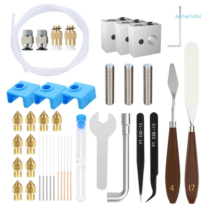 Bộ 1 Bộ Dụng Cụ Máy In 3D 10 Món 0.4mm Với Cờ Lê Làm Sạch Vòi Inox Và Nhíp Cho MK8