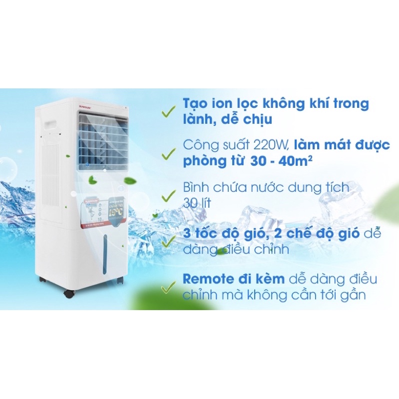 Quạt điều hòa Sunhouse SHD7721 trưng bày mới 99% bảo hành 12 tháng