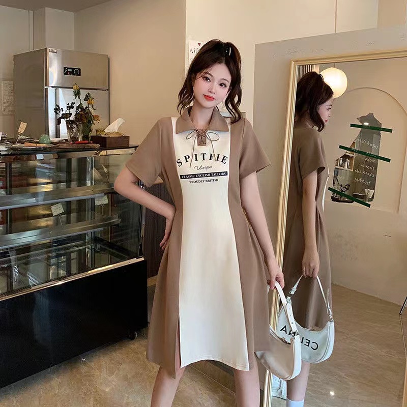 Đầm Chữ A Tay Ngắn Phong Cách Hàn Quốc Thời Trang Mùa Hè Xinh Xắn Cho Nữ