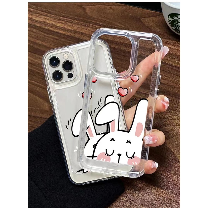 Ốp Điện Thoại Silicon TPU Mềm Trong Suốt In Hình Thỏ Dễ Thương Cho IPhone 14 13 11 12 Pro XS Max XR X 8 7 6S Plus