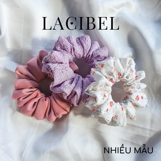 Cột tóc vải LACIBEL scrunchies, dây buộc tóc nhiều màu sắc