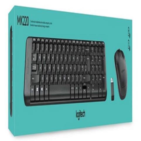 Bộ bàn phím chuột không dây Logitech MK220 Wireless (USB/đen)