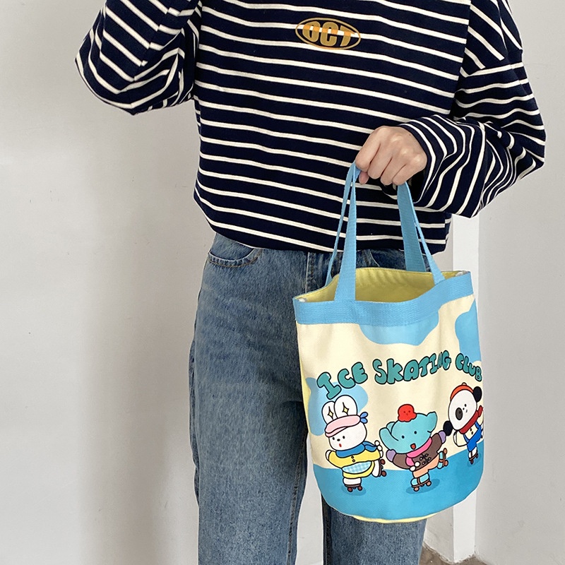 Túi Đựng Hộp Cơm Trưa Xách Tay Họa Tiết Thời Trang Mẫu 2023 Dành Cho Nữ