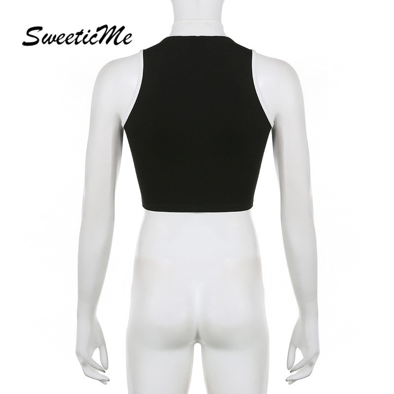 Áo Sát Nách Dáng Ôm Phối Khóa Kéo Thời Trang 2023 Cho Nữ