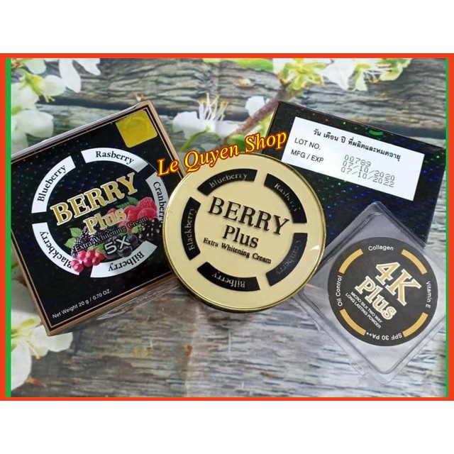 𝐐𝐮𝐞𝐞𝐧𝐁𝐞𝐚𝐮𝐭𝐲 - [Hàng chĩnh hãng] Kem Giảm Nám, Tàn Nhang 4K Berry Plus 5X Extra Whitening Cream Thái Lan 20gr | BigBuy360 - bigbuy360.vn