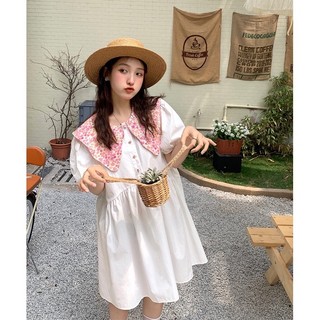 Váy babydoll cổ hoa[Hàng Order 10-14 ngày]