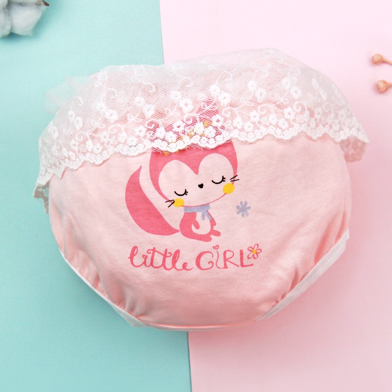 Lucky Big Cat®Lolita phong cách bé quần lót bé gái cotton bé quần lót bé gái quần short bé công chúa tam giác mặc bên ngoài