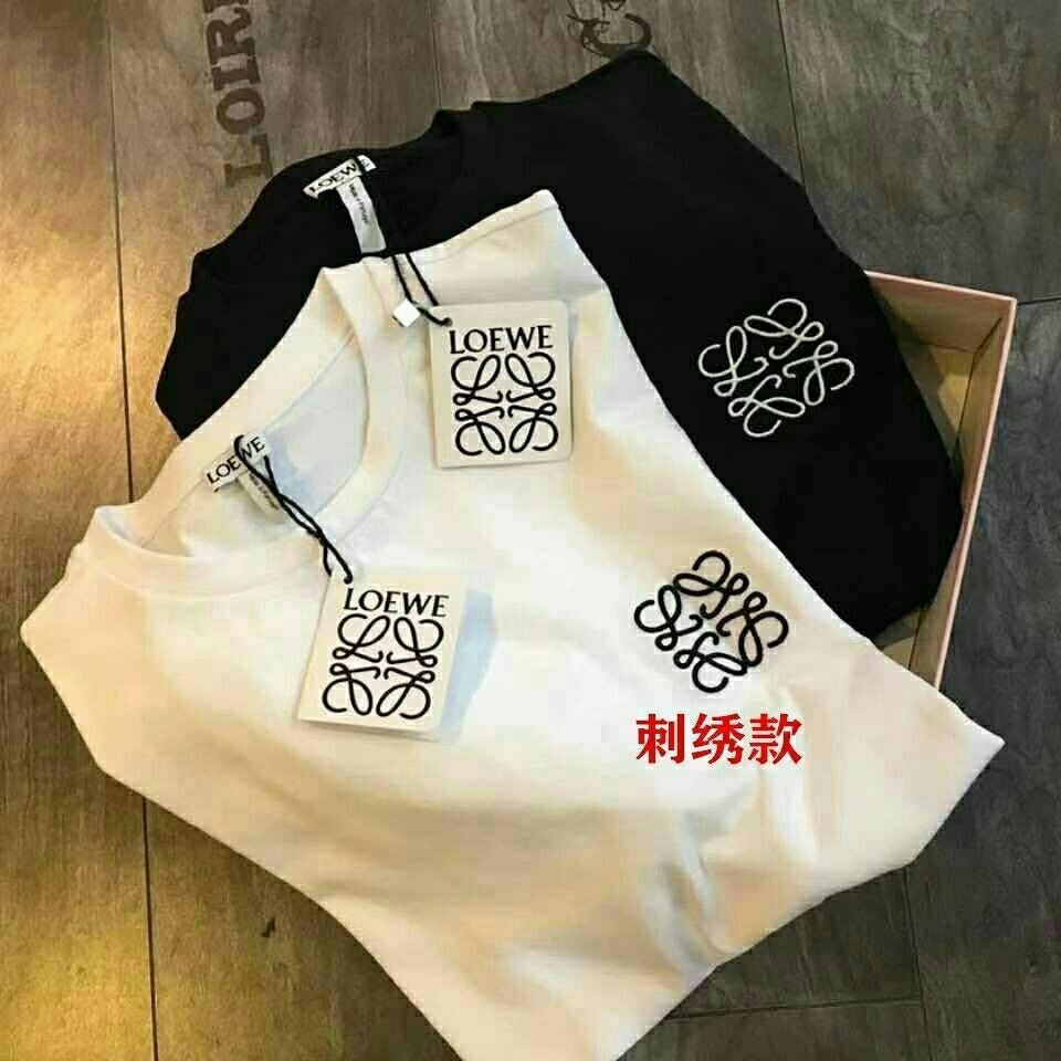 Áo Thun cotton Ngắn Tay Thêu Chữ Đơn Giản Thời Trang Cho Cặp Đôi