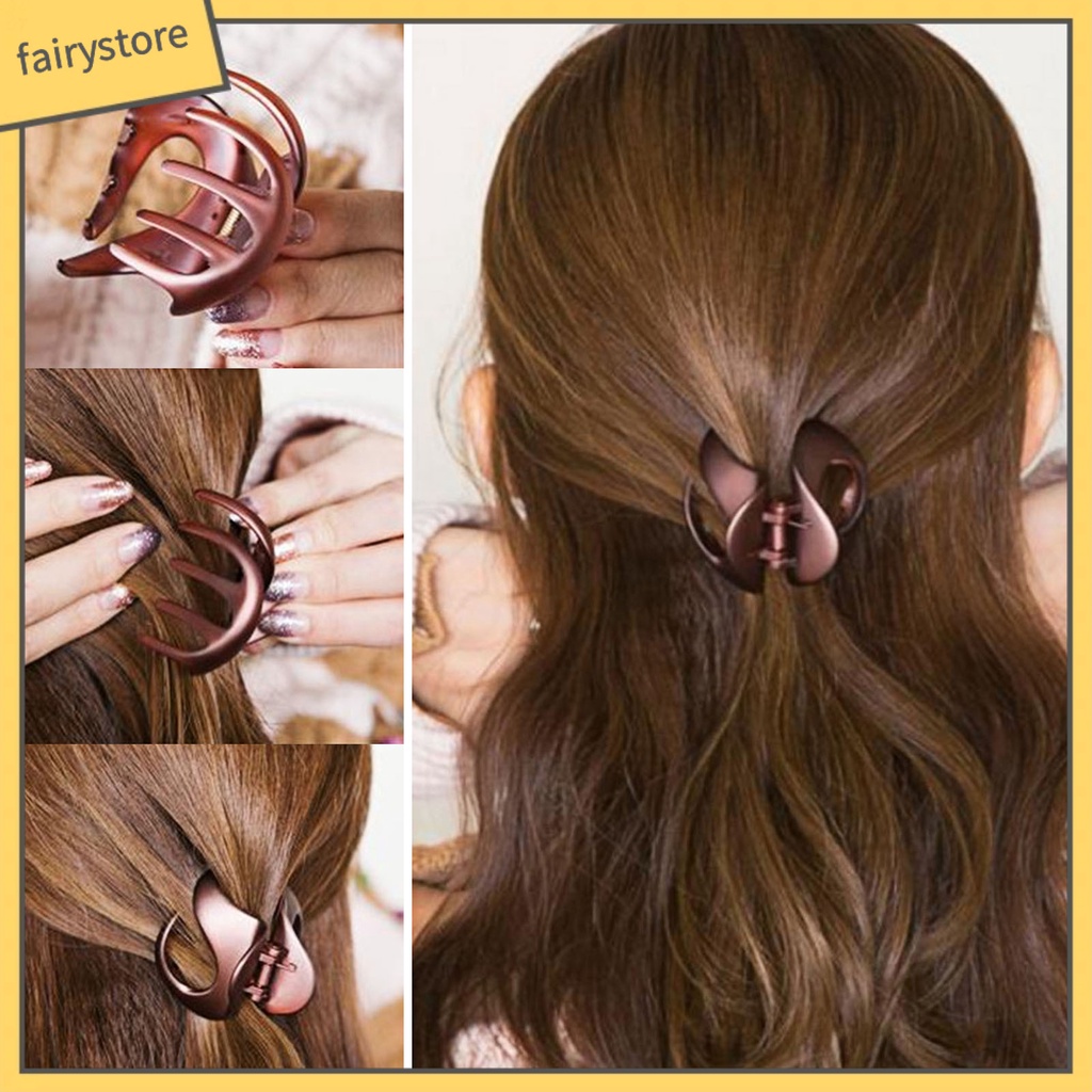 Kẹp Tóc Càng Cua Lớn Co Giãn Không Trượt Màu Sắc Tinh Khiết [Fairy1] [Fairy1]