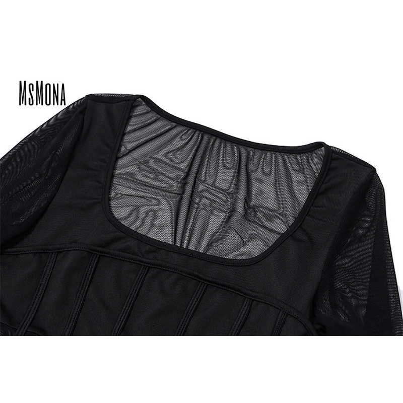 Áo Thun Tay Dài Cổ Chữ U Màu Trơn Dáng Ôm Thời Trang 2023 Dành Cho Bạn Nữ