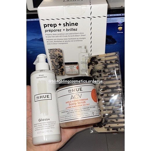 Set dưỡng tóc giấm táo dpHUE Prep and Shine Set: Healthy Hair from Scalp to Ends $73