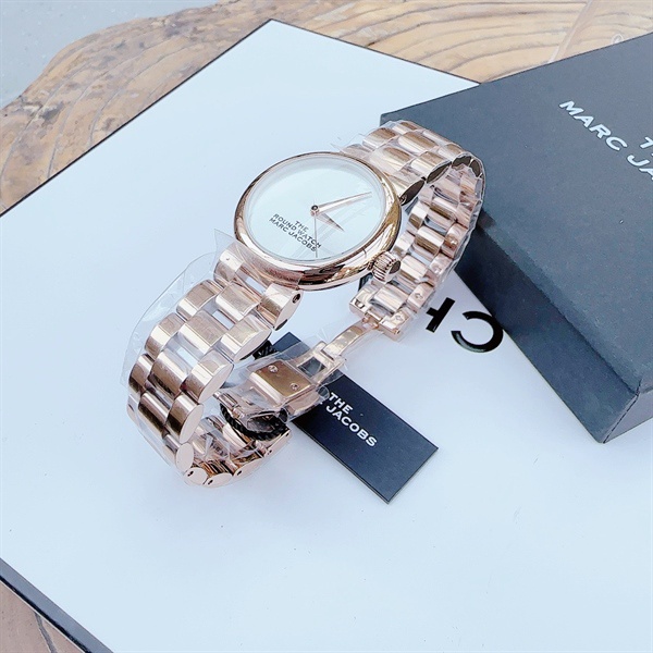 Đồng Hồ Nữ Marc Jacobs MJ20179279 The Round dây kim loại màu vàng hồng, 3 kim