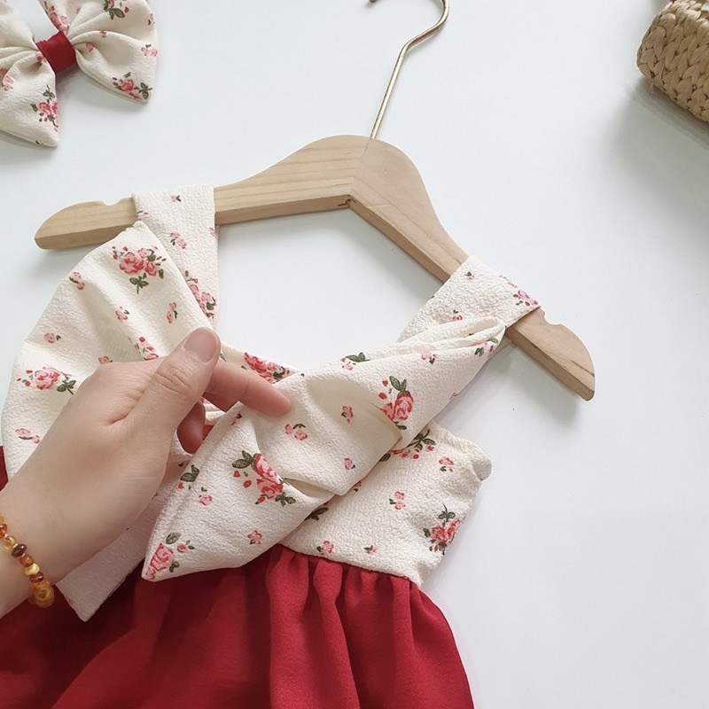 Bodysuit Nơ To Chất Đũi Xốp 𝐍𝐇𝐈́𝐌 𝐗𝐔̀ 𝐊𝐈𝐃𝐒 Cho Bé Gái Sơ Sinh, Đầy Tháng, Thôi Nôi, Sinh Nhật A473