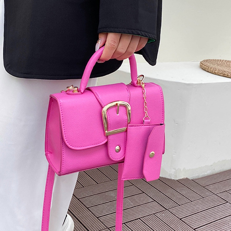 Túi Đeo Chéo Da pu Mềm Màu Kẹo Đơn Giản Phong Cách Phương Tây Cổ Điển Dành Cho Bạn Nữ