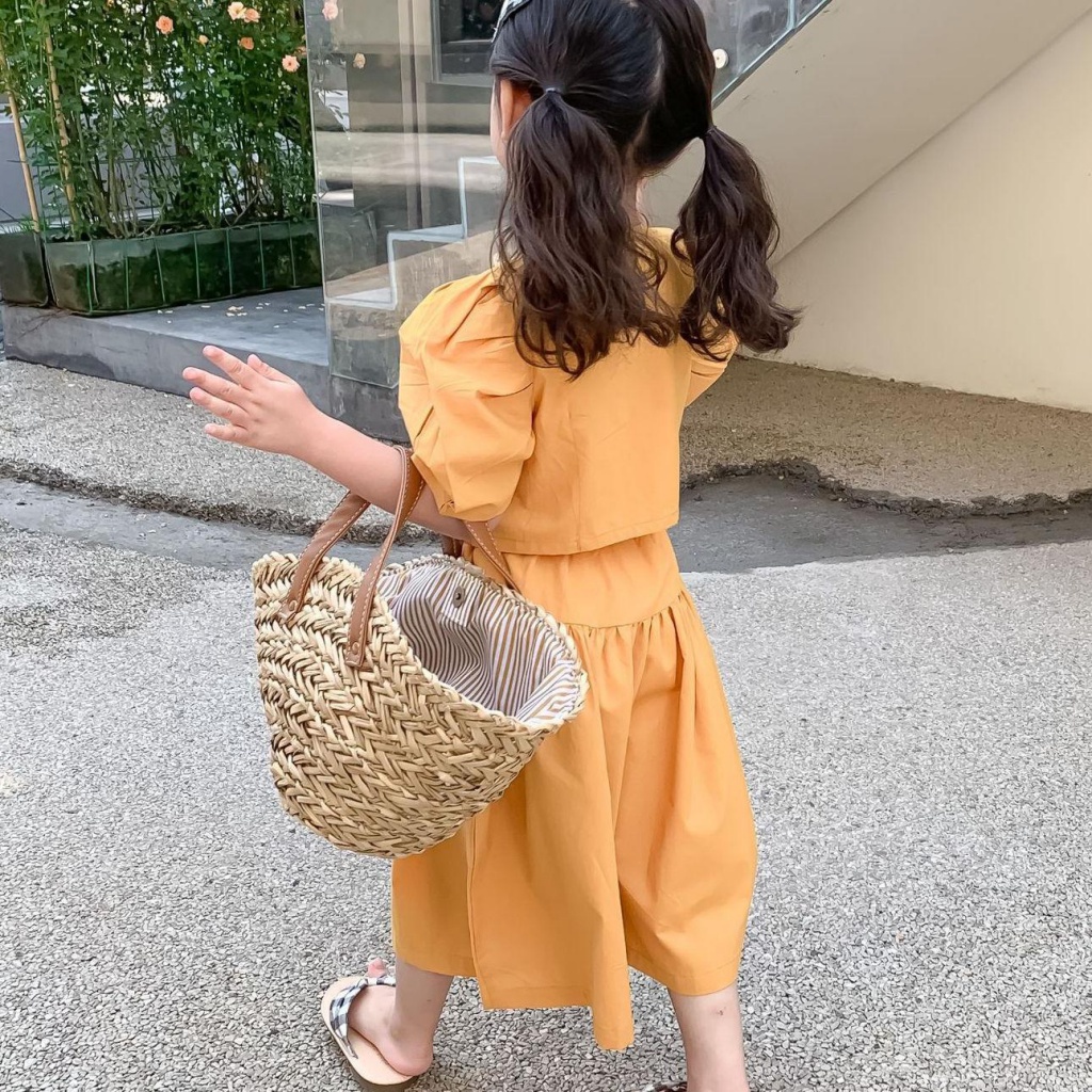 Set Áo Thun Ngắn Tay Và Quần Ống Rộng Thời Trang Mùa Hè Cho Bé Gái