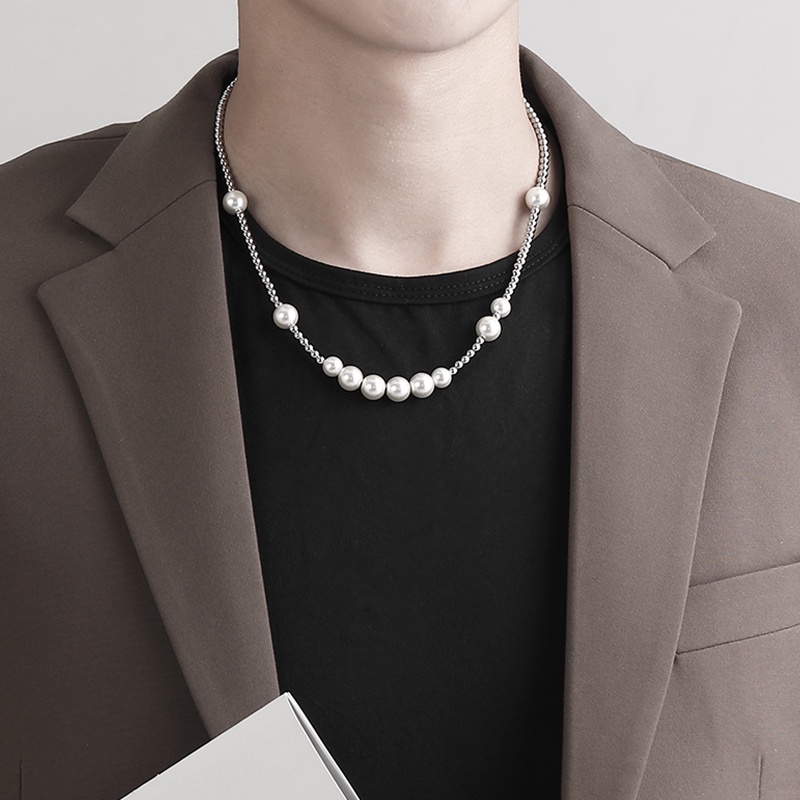 Vòng cổ Ngọc Trai Sang Trọng Phong Cách Hip hop Cho Nam Và Nữ