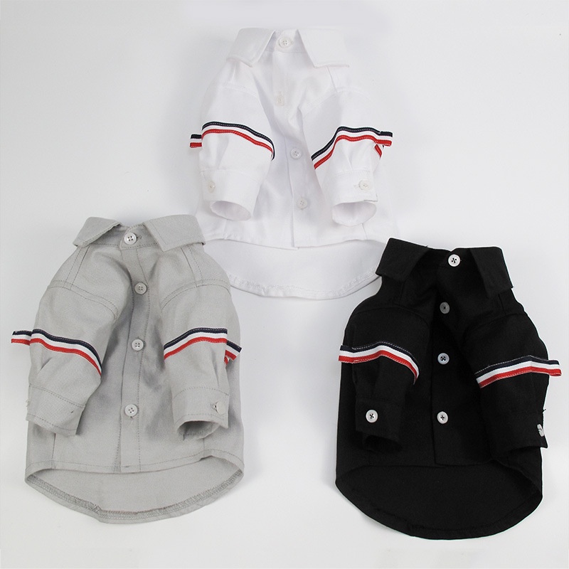 Áo sơ mi trắng đen T.B sang chảnh cho chó mèo