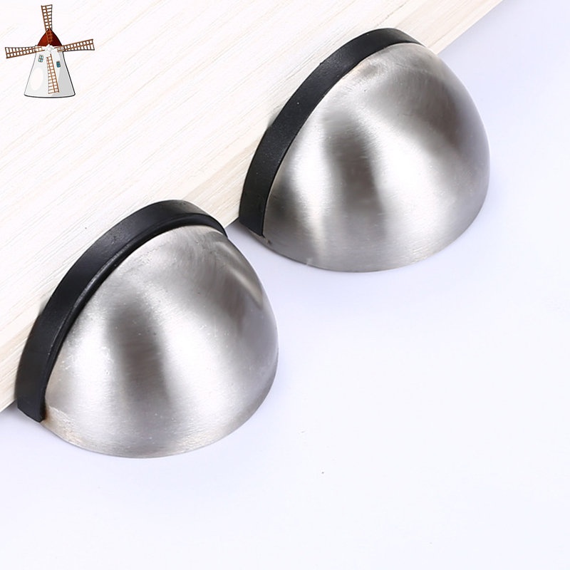 1 Dụng Cụ Chặn Cửa Bằng Cao Su Hình Oval Kèm Ốc Vít Và Keo Dán JP5 Tiện Dụng