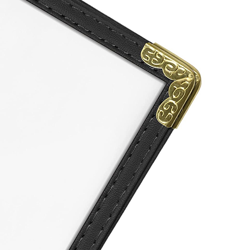 Bộ 12 Tấm Bọc Menu Màu Đen / Đen 2 Trang / 4 Views - 8.5 Inch X 11 Inch