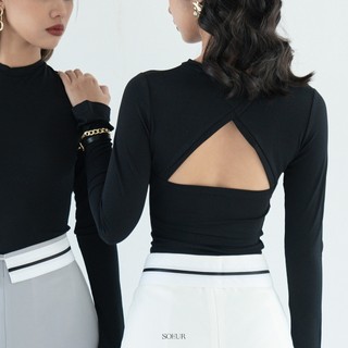 ÁO THUN DÀI TAY HỞ LƯNG - SOEUR CIARA CUTOUT CROPTOP