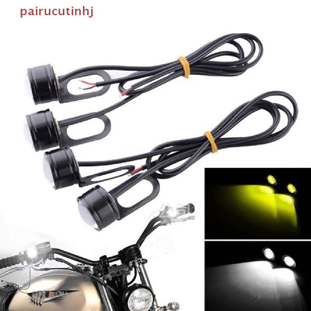 2 Đèn LED 3 Bóng 12V Mắt Đại Bàng Trang Trí Gương Chiếu Hậu Xe Máy