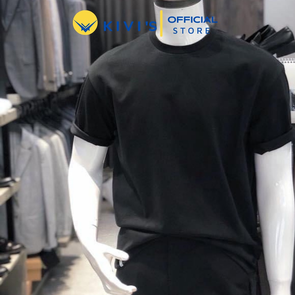 Áo Thun Trơn Cotton 100% 4 Chiều Áo Phông Trơn Màu Trắng Đen Cà phê Vàng Unisex Form Rộng  KIVI'S