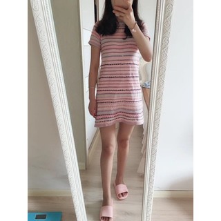 ORDER Đầm len kẻ ngang ulzzang