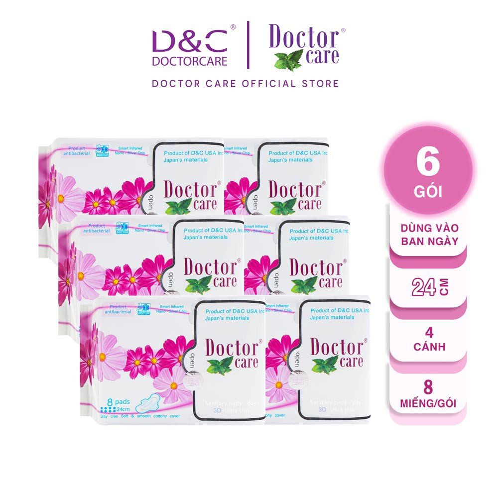 Băng vệ sinh thảo dược D&C Doctor Care ban ngày 24cm Combo 6 gói