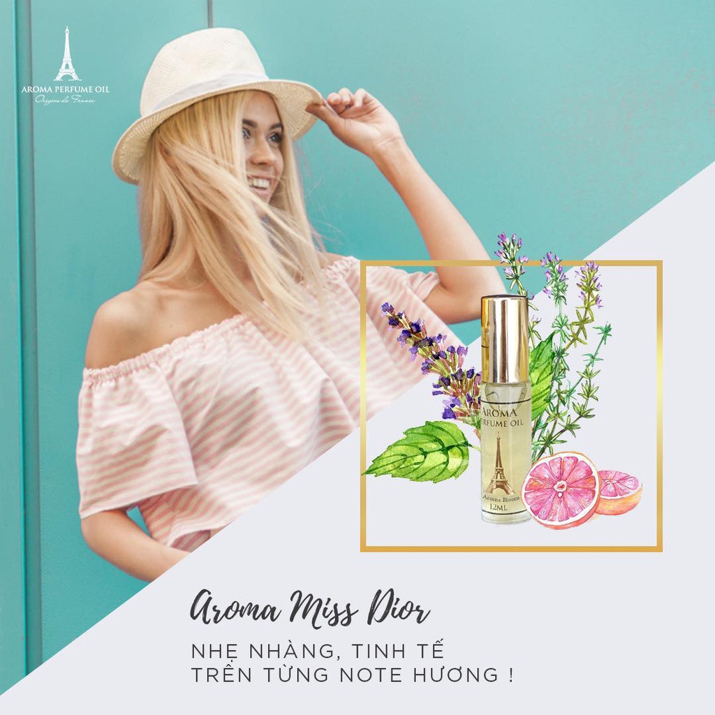 Nước Hoa Pháp Aroma Miss Di.or Nữ Tính, Nhẹ Nhàng, Ngọt Ngào