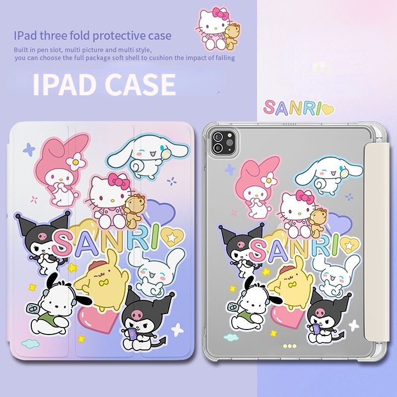 Sanrio Ốp Máy Tính Bảng pc Có Ngăn Đựng Bút Cho ipad gen8 gen9 gen10 air5 air4 air1 / 2 Mini 4 5 ipad pro 2021