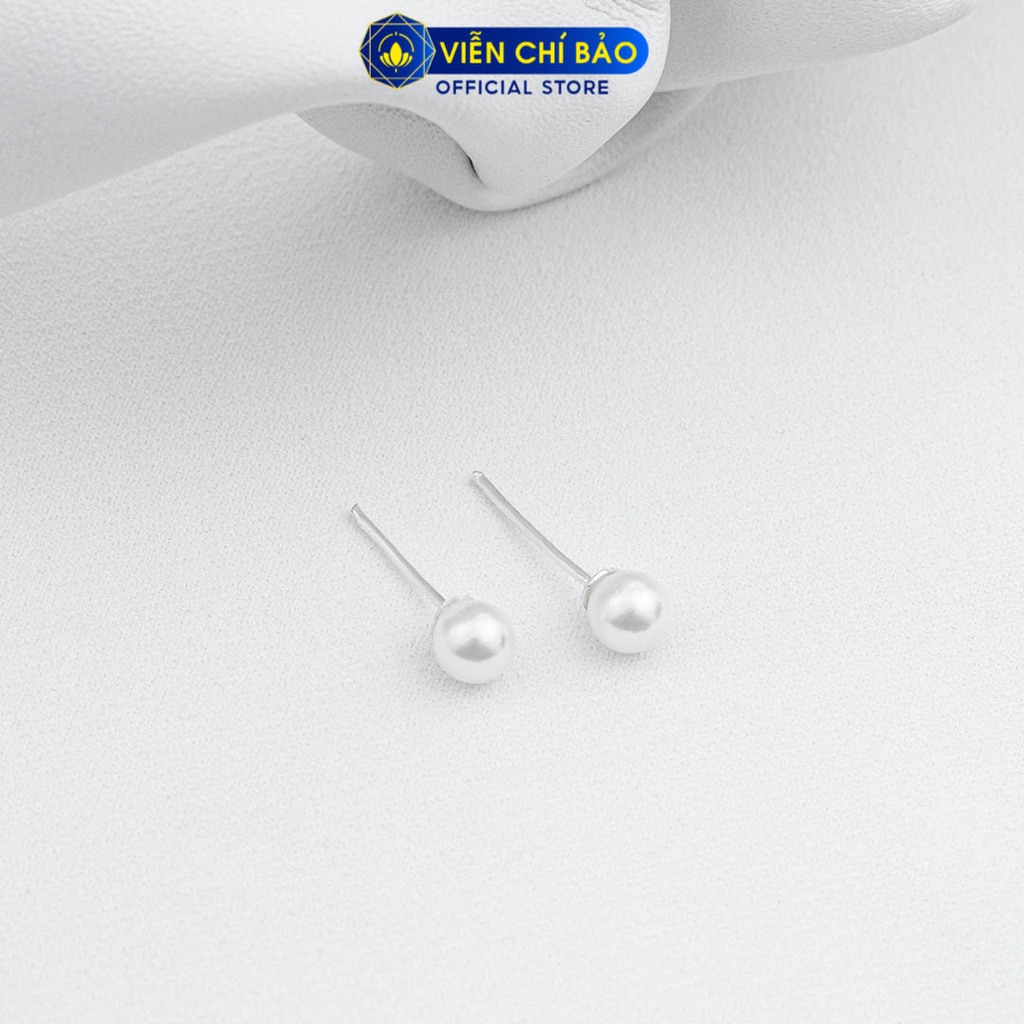 Bông tai nụ hạt châu nhỏ chất liệu bạc 925 thời trang phụ kiện trang sức Viễn Chí Bảo B400135