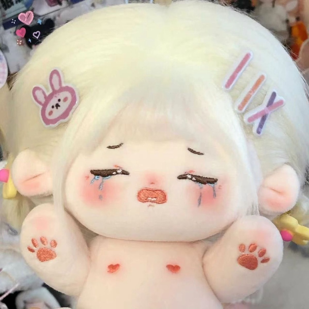 Búp Bê Nhồi Bông Vải Cotton 20cm Màu Trắng Dễ Thương Cho Bé Gái