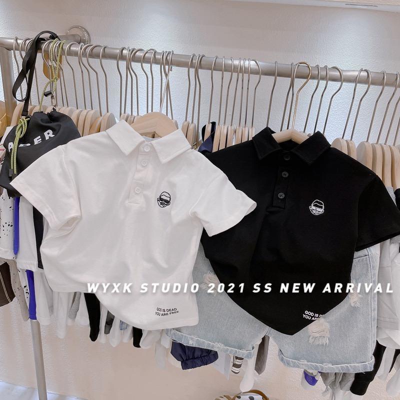 Áo polo Cotton Tay Ngắn Phong Cách Hàn Quốc Mới 2023 Cho Bé Trai