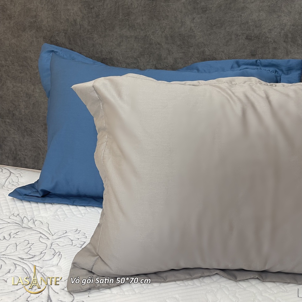 Vỏ gối Lasante chất liệu Satin đơn sắc thanh lý kích thước 50*70 cm đơn sắc
